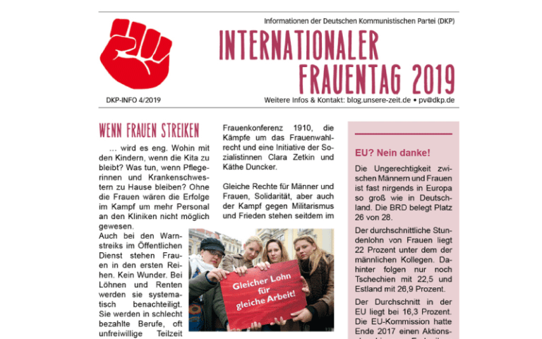 blogfrauen - DKP-Info zum Internationalen Frauentag 2019 - Blog - Blog