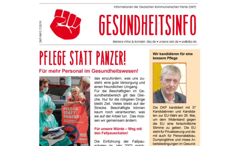 bloggesund19 - DKP-Gesundheits-Info: Pflege statt Panzer - Blog - Blog
