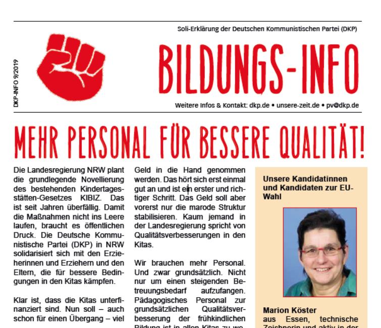 dkpinfo9 - DKP Bildungs-Info: Mehr Personal für bessere Qualität! - Blog - Blog