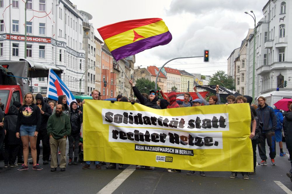 antifaschistischer protest in berlin - Antifaschistischer Protest in Berlin - - Aktion