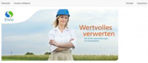 Virtueller Umweltschutz: Die Homepage der Envio AG