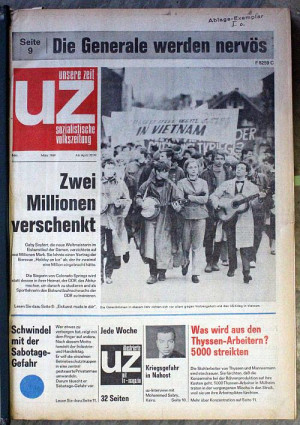 Titelseite der Nullnummer der UZ im März 1969