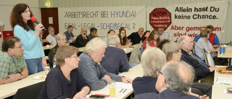 Auf der Konferenz kamen aktuelle Beispiele der Betriebsrats- und Gewerkschaftsbekämpfung zur Sprache                          (Foto: IG Metall Mannheim)