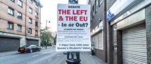 In or out? Die britische Linke ist gespalten. Die Kommunisten haben für einen linken EU-Austritt gekämpft. (Foto: William Murphy/flickr.com/CC BY-SA 2.0/www.flickr.com/photos/infomatique/27752849142)