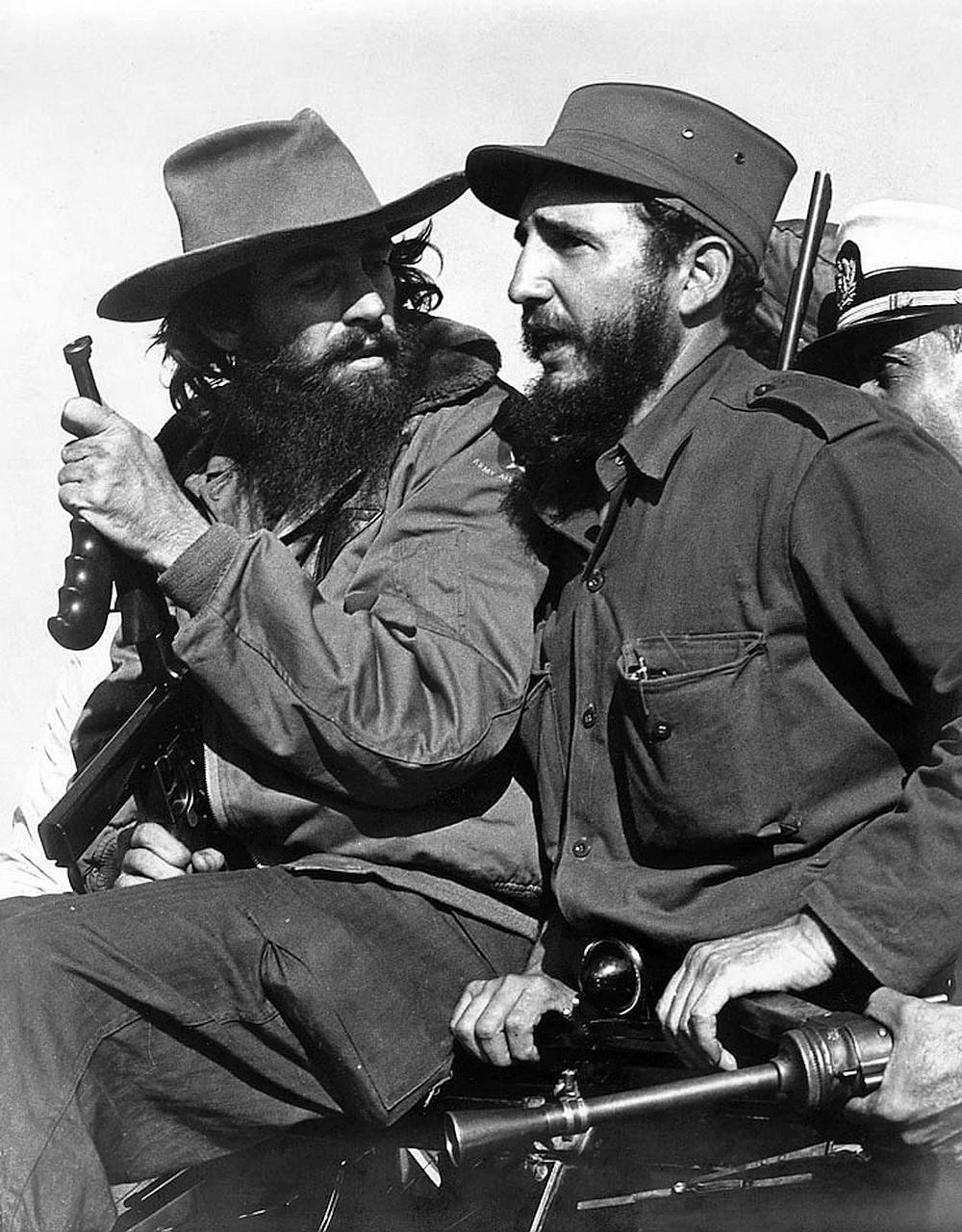 Fidel Castro und Camilo Cienfuegos, einer der führenden Revolutionäre. Einzug in Havanna, 8. Januar 1959