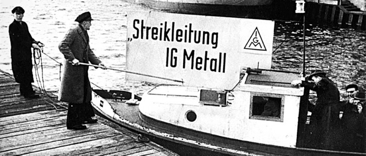 24.10.1956: Beginn des Streiks der Metallarbeiter in Schleswig-Holstein (Foto: IG-Metall Zentralarchiv)