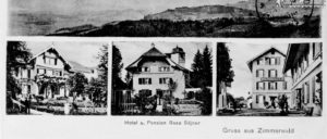 Hier fand die Konferenz statt: Postkarte des Hotels und der Pension „Beau Sejour“, Zimmerwald (1904) (Foto: http://www.panoramio.com/photo/16755103/public domain)