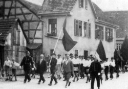 Mössinger Kommunisten auf einer Demonstration in Tübingen 1932