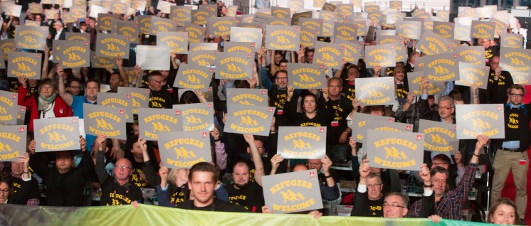 Ein deutliches Zeichen setzten die Delegierten des Bundeskongresses der IG Metall. (Foto: IGM)