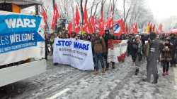 Der Jugendblock demonstrierte für Ausbildungsplätze, gegen Kriegseinsätze.