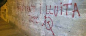 Auch auf Katalanisch: „Organisiere dich und kämpfe!“ – Graffito der katalanischen Organisation der Jugend der PCPE. (Foto: CJC)