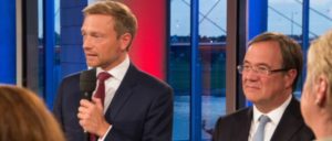 Koalitionspartner in NRW: Christian Lindner, FDP, und Armin Laschet, CDU (v.l.n.r.) (Foto: [url=https://commons.wikimedia.org/wiki/File:2017-05-14_NRW_Landtagswahl_by_Olaf_Kosinsky-263.jpg?uselang=de]Olaf Kosinsky[/url])