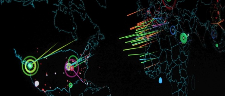 Echtzeitsimulation von Angriffshandlungen. Der Krieg im Cyberraum bietet die Möglichkeit in die Steuerung der Waffensysteme, des Nachschubs usw. sowie der Wirtschaft von Staaten in aller Welt eingreifen zu können.  (Foto: Christiaan Colen/flickr.com/CC BY-SA 2.0/www.flickr.com/photos/132889348@N07/20772328793)