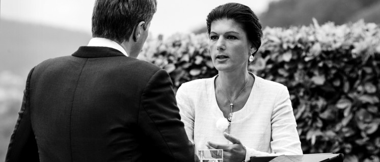 Wagenknecht im Interview: „Nicht links, Probleme zu verschweigen.“ (Foto: ZDF/Torsten Silz)