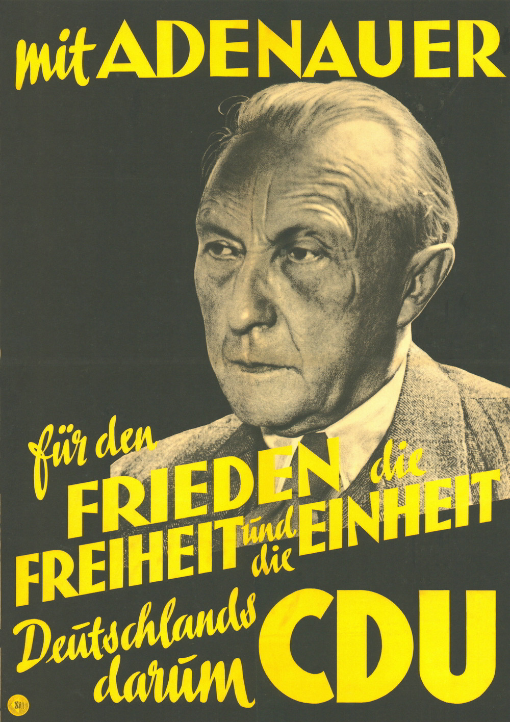 Wahlkampf 1949: Drei Lügen auf einem Plakat.