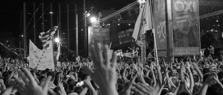 Zwei Tage vor dem Referendum: Demonstration für das ‚Nein‘ auf dem Syntagma-Platz. (Foto: Ggia/wikimedia.org/(CC BY-SA 4.0))