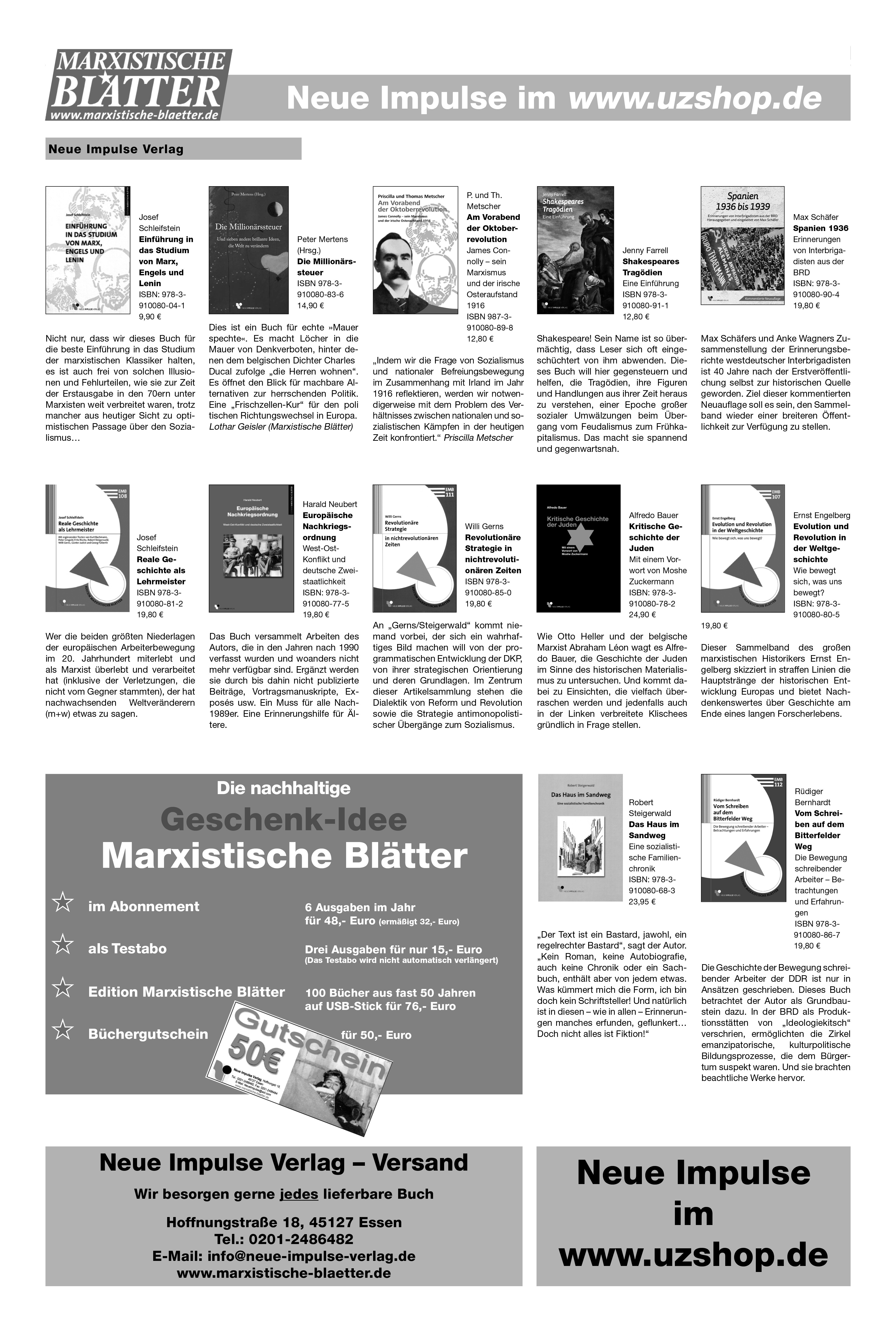 neue impulse im www uzshop de - Neue Impulse im www.uzshop.de - Anzeigen - Anzeigen
