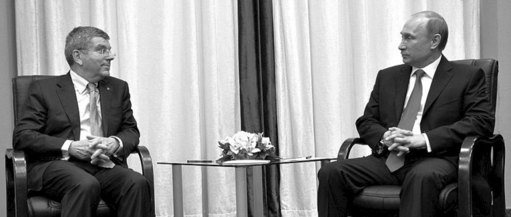 Noch immer ziemlich beste Freunde? IOC-Präsident Bach und Wladimir Putin (Foto: Präsidialbüro des Russischen Präsidenten)
