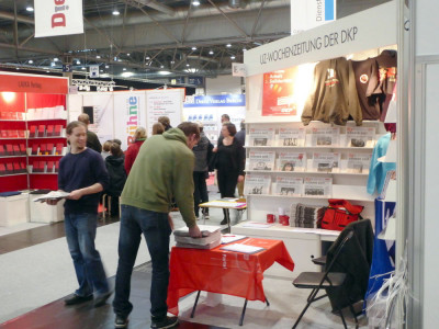 Stand der UZ auf der Leipziger Buchmesse