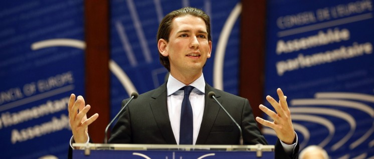 Außenminister Sebastian Kurz während seiner Rede vor dem Europarat. Strassburg, 27.01.2014 (Foto: [url=https://www.flickr.com/photos/minoritenplatz8/12186941076]Dragan Tatic[/url])