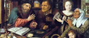 Jan Massys “Beim Steuereintreiber” 1539: Die Formen ändern sich, aber im Ergebnis? (Foto: Bild: public domain)