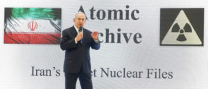 Kriegsvorbereitungen: Netanjahu bei der Pressekonferenz zum iranischen Atomprogramm. (Foto: Amos Ben Gershom, GPO)