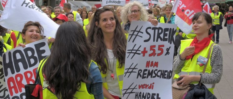 Essen, Mai 2015: Landesweiter Streik im Einzelhandel (Foto: Tom Brenner)