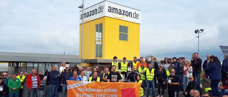Streik für den Tarifvertrag bei Amazon in Bad Hersfeld (Foto: ver.di)