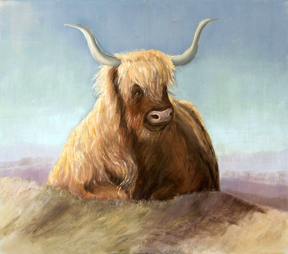 Stier, 2015/2016, 80x70 cm, Harzöl auf Leinwand