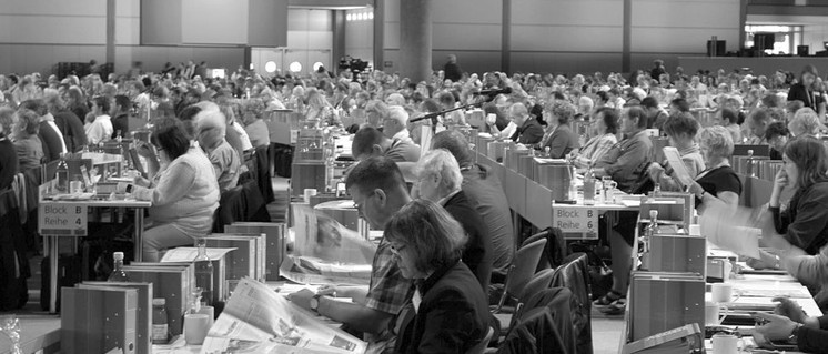 Rückblick: Delegierte des 4. ver.di-Bundeskongresses, der vom 20. bis 26. September 2015 ebenfalls in Leipzig stattfand. (Foto: Lars Mörking)
