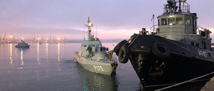 Der aufgebrachte Schlepper der ukrainischen Marine im Hafen von Kertsch (Foto: FSB)