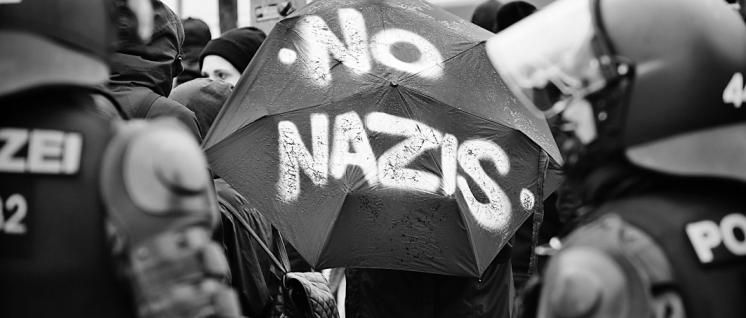 Antifaaktionen zum zehnten Jahrestag der Ermordung des Punks Schmuddel durch einen Nazi, 28.3.2015 (Foto: r-mediabase.eu)