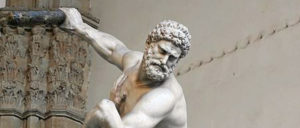 Herakles kämpft gegen den Kentauren Nessus (Foto: [url=https://de.wikipedia.org/wiki/Datei:Herakles_Nessos_Loggia_dei_Lanzi_2005_09_13.jpg]Jastrow[/url])