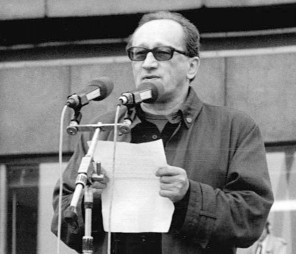 Heiner Müller bei der Berliner Großdemonstration am 4.11.1989