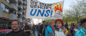 „Macht Miethaie zu Fischstäbchen“, Demonstration am 14. April 2018 Berlin (Foto: Rudi Denner/r-mediabase.eu)