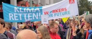 Umweltschutz ist auch ein Anliegen der Beschäftigten: Gewerkschafter am 20. September in Braunschweig. (Foto: Ulli Schmitz)