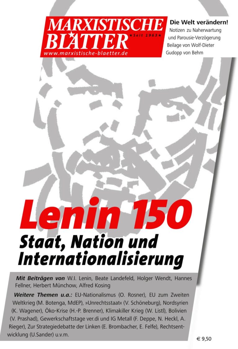 2020 1 MarxBlaetter U1 - „Unser Lenin-Jahr 2020 ist eröffnet“ - - Im Bild