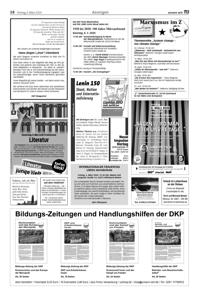 UZ 10 14 - Anzeigen 2020-10 - - Anzeigen