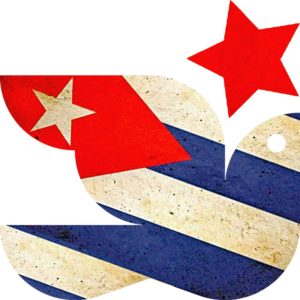 Taube Stern Flagge 03 1 1 - Kein Krieg gegen Kuba! - Arnold Schölzel, Berlin, Bündnis „No War on Cuba!“, DKP, junge Welt, Kuba-Solidarität, Mahnwache, Protestaktion, unblock Cuba, US-Blockade Kubas - Internationales