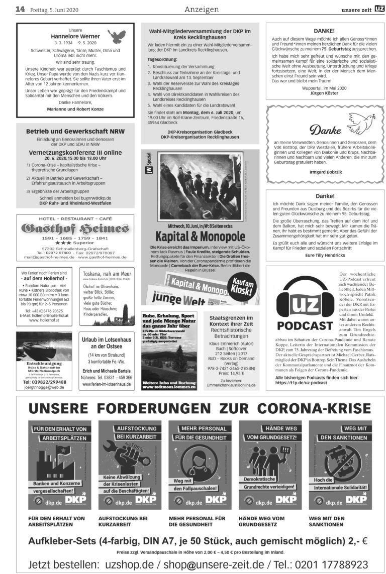 UZ 23 14 - Anzeigen 2020-23 - - Kultur