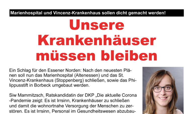 2715 Krankenhäuser 2020 06 26 Siw - Unsere Krankenhäuser müssen bleiben - Aktion - Aktion