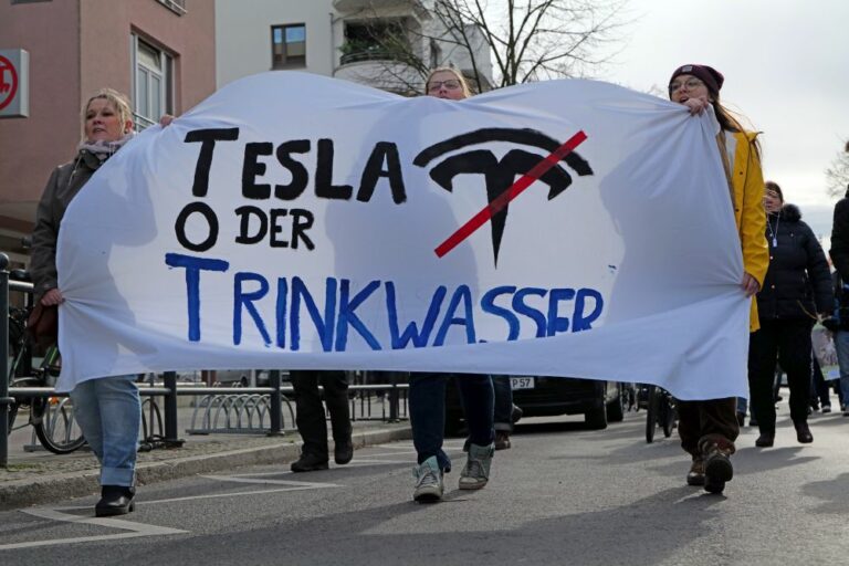 Protest against Tesla factory Erkner 2020 02 22 25 2 - „Giga“-Profitmaschine - Automobilindustrie, Umweltpolitik - Hintergrund