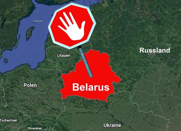 Europakarte Belarus 2 stop - Hände weg von Belarus - Aggression - Aggression