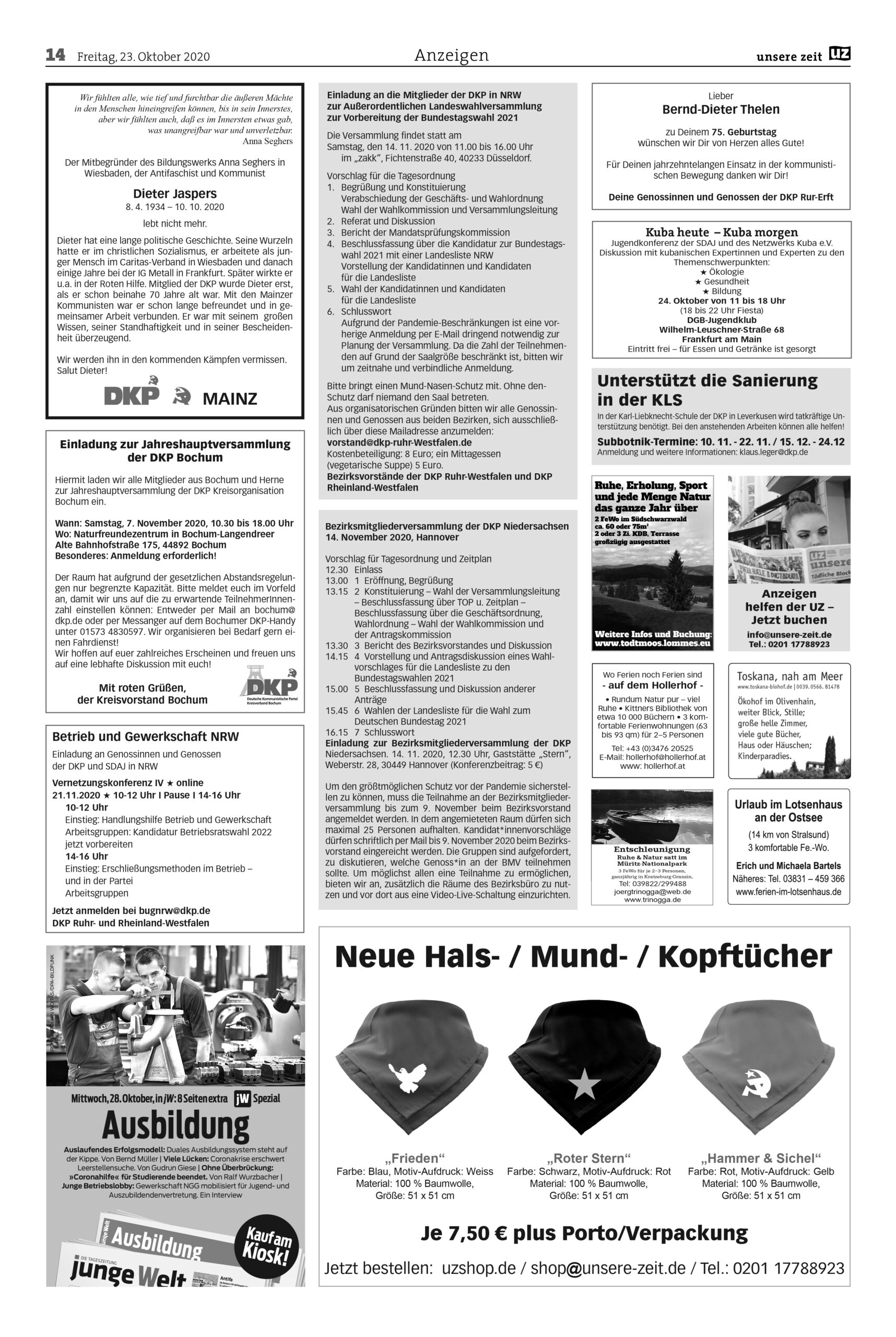 UZ 43 14 scaled - Anzeigen 2020-43 - UZ vom 23. Oktober 2020 - UZ vom 23. Oktober 2020