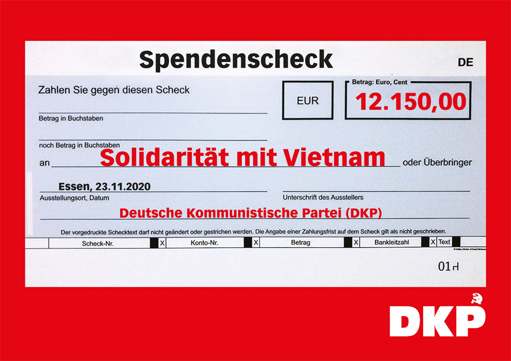 Spendenscheck 02 - Solidarität mit Vietnam - Solidarität, Vietnam - Aktion
