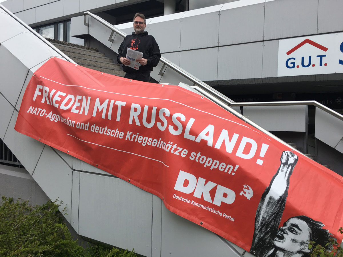 IMG 1546 - Die konsequente Friedenspartei in Münster - Bundestagswahl, DKP - Blog, DKP in Aktion