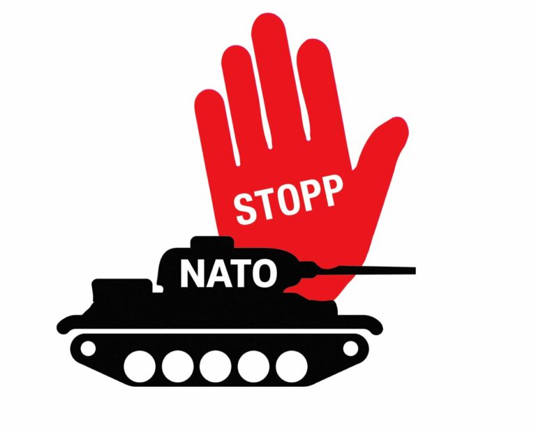 Logo Titel rot - Vom Säbelrasseln zum Krieg? - NATO - NATO