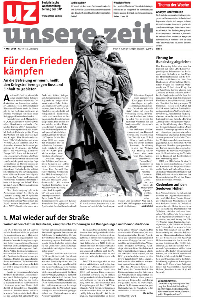 2021 18 1 - Gesammelte Werke - UZ - Zeitung der DKP - Hintergrund