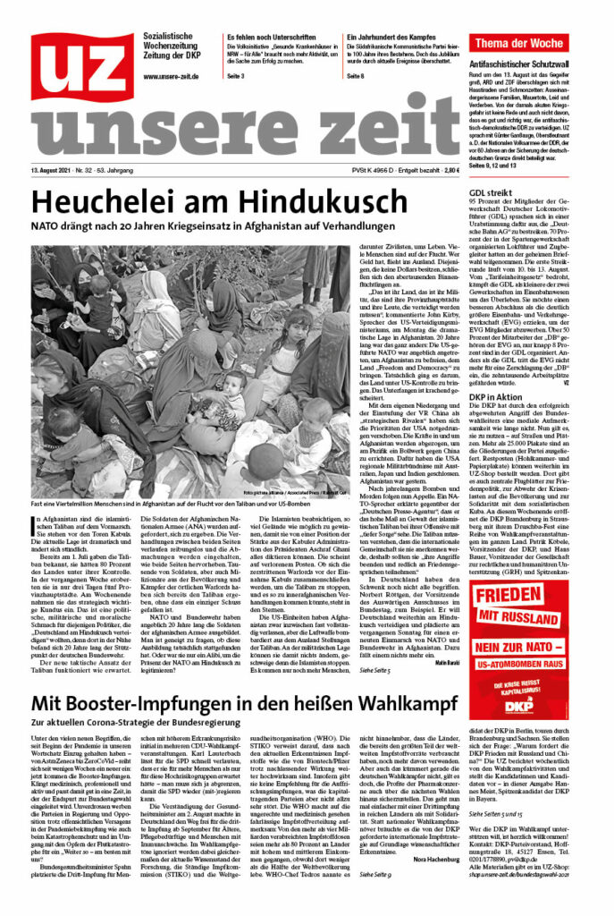 UZ 2021 32 Seite 01 - Gesammelte Werke - UZ - Zeitung der DKP - Hintergrund
