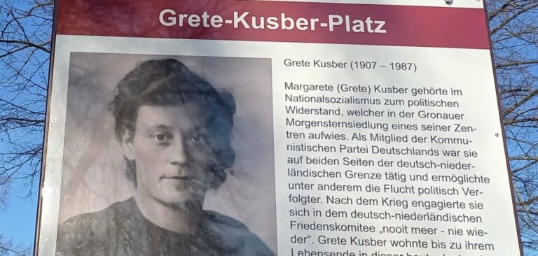 38 15 grete kusber platz schild - Ein Platz für Grete Kusber - Geschichte der Arbeiterbewegung - Geschichte der Arbeiterbewegung